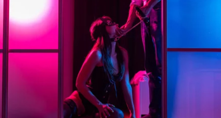 Actriz porno haciendo trabajo porno